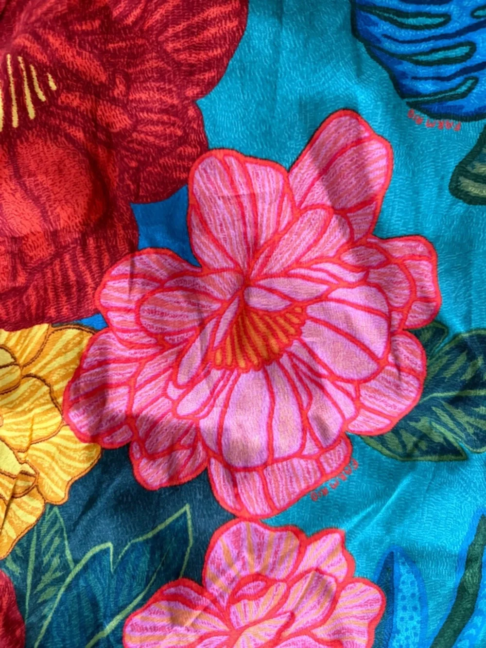 FARM Rio for Anthropologie bold tropical floral wrap style long skirt size small - Picture 8 of 9